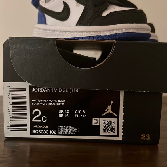 Nike Air Jordan 1 Mid SE Toddler Blue Black - Picture 4 of 4